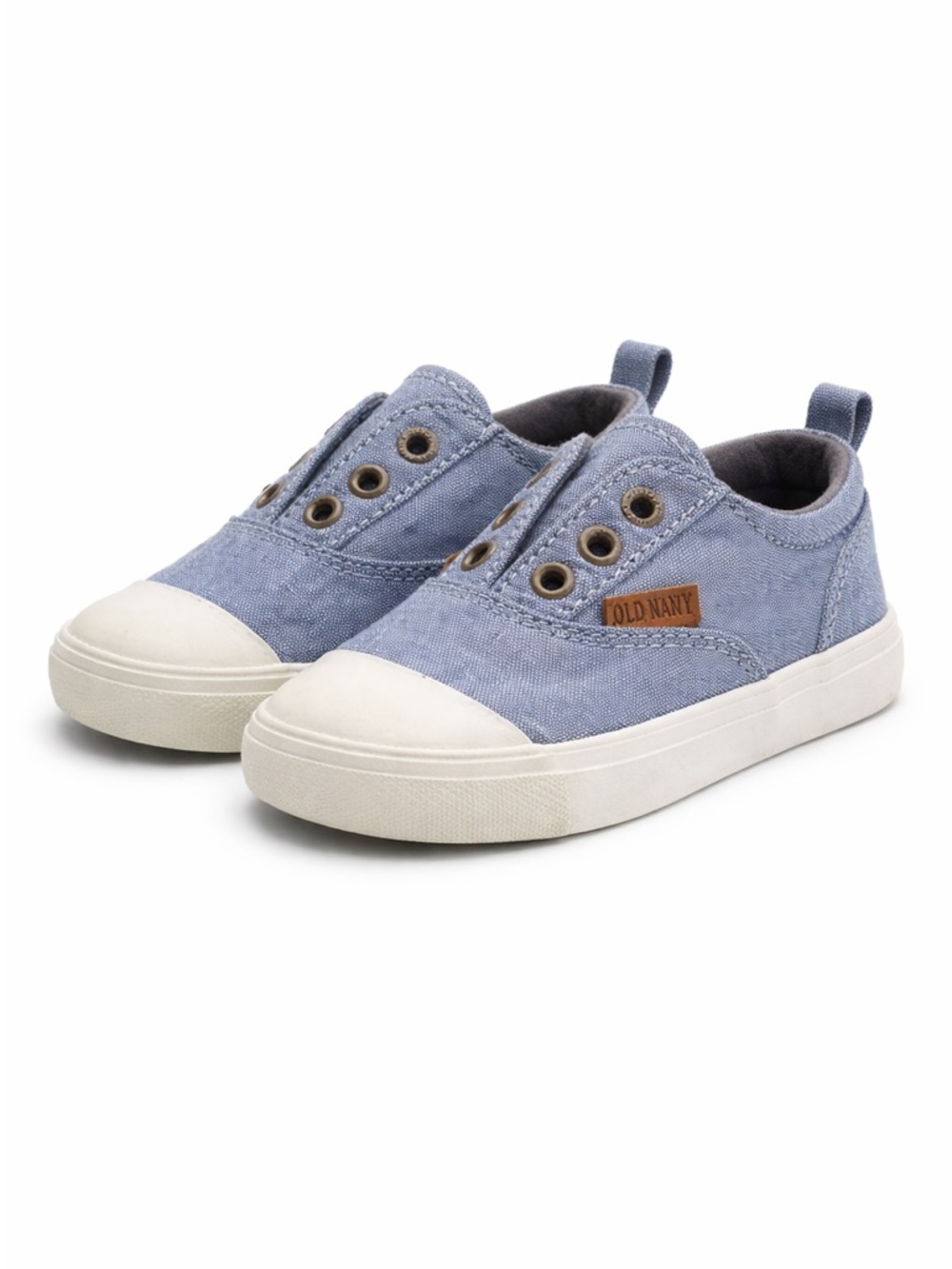 Old Navy Toddler Chambray Slip On Sneakers Size 7 Blue Canvas Shoes